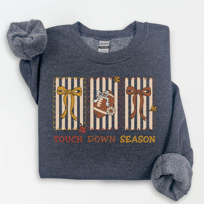Touch Down Season football embroidery design detail