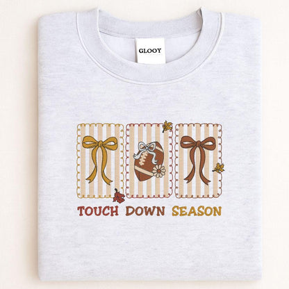 Embroidered football sweatshirt for school spirit