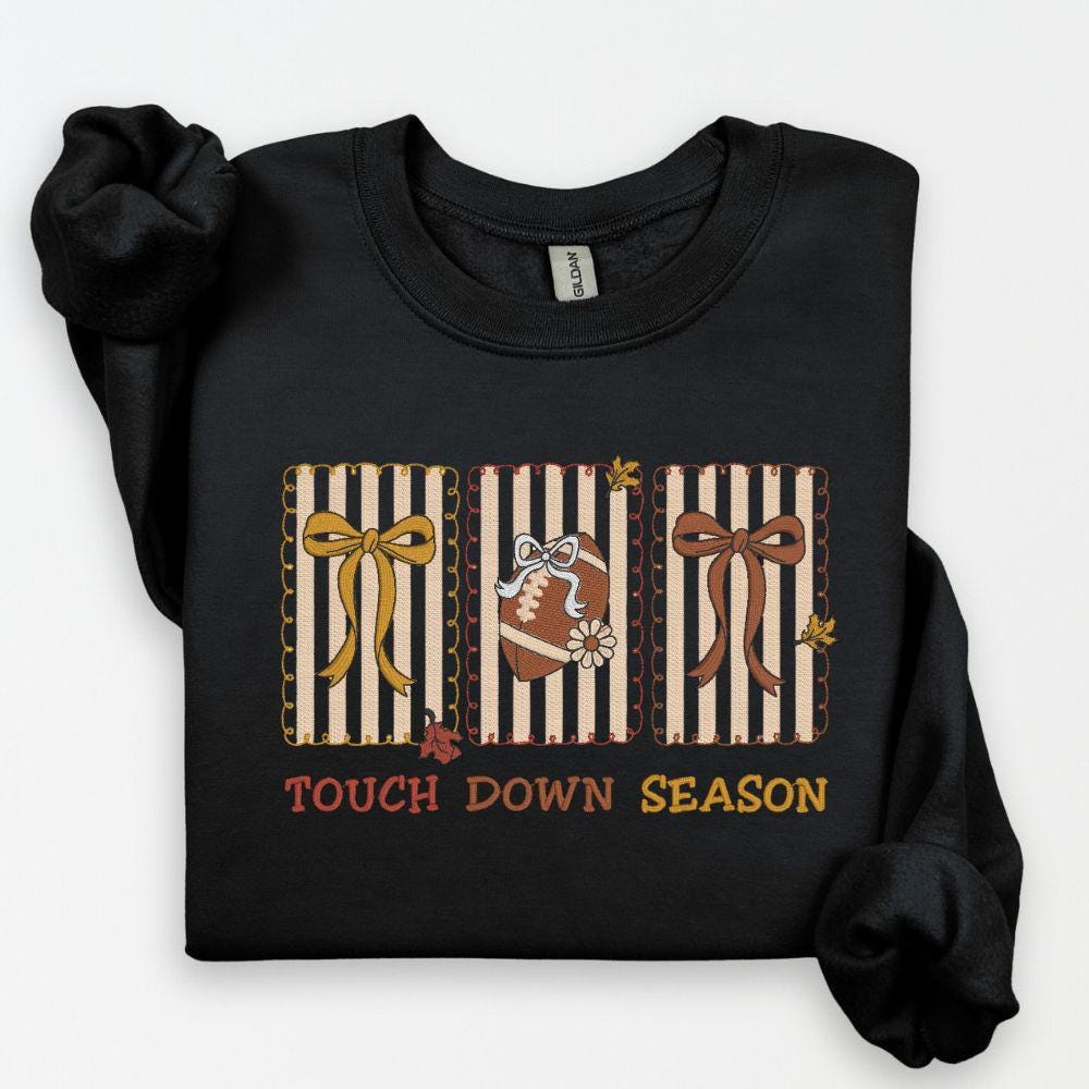 Football tailgate embroidered crewneck