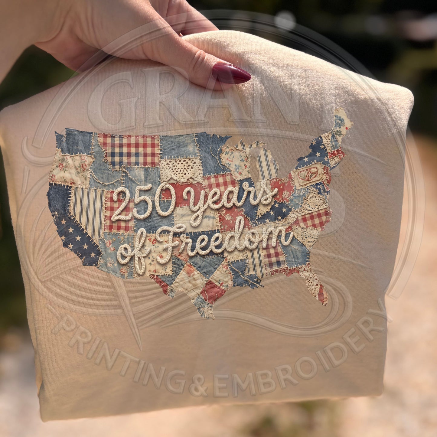 250 Years of Freedom Shirt | Vintage Patriotic USA Patchwork Tee | America 250 Graphic T-Shirt | 4th of July Comfort Colors Shirt