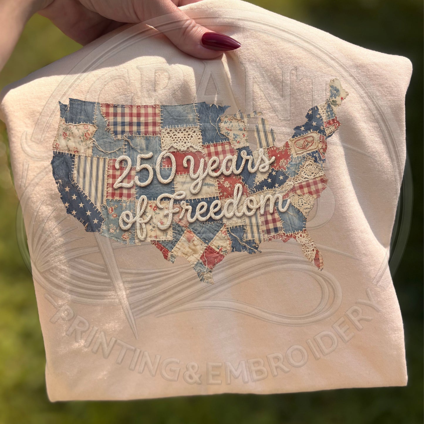 250 Years of Freedom Shirt | Vintage Patriotic USA Patchwork Tee | America 250 Graphic T-Shirt | 4th of July Comfort Colors Shirt