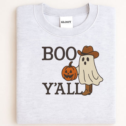 Folded Ash western Halloween sweatshirt with cowboy ghost embroidery
