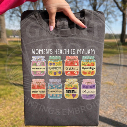 trendy jam jar DTG nurse shirt
