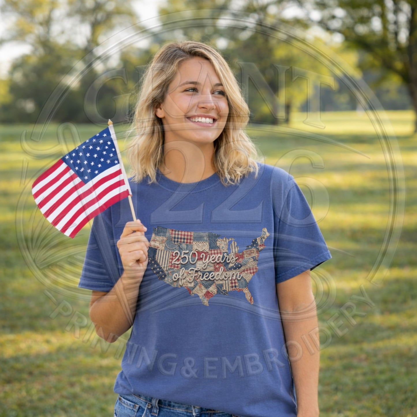 250 Years of Freedom Shirt | Vintage Patriotic USA Patchwork Tee | America 250 Graphic T-Shirt | 4th of July Comfort Colors Shirt