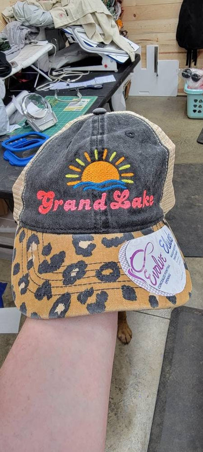 Personalized Lake Life Ponytail Hat, Custom Embroidered Hat