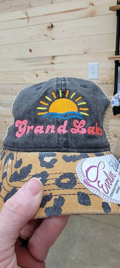 Personalized Lake Life Ponytail Hat, Custom Embroidered Hat